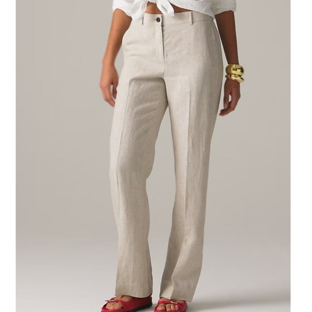 J.Crew Women's Harbor Linen Pant Flax Size Large NWOT